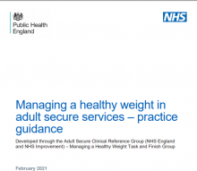 Managing a healthy weight in adult secure services – practice guidance
